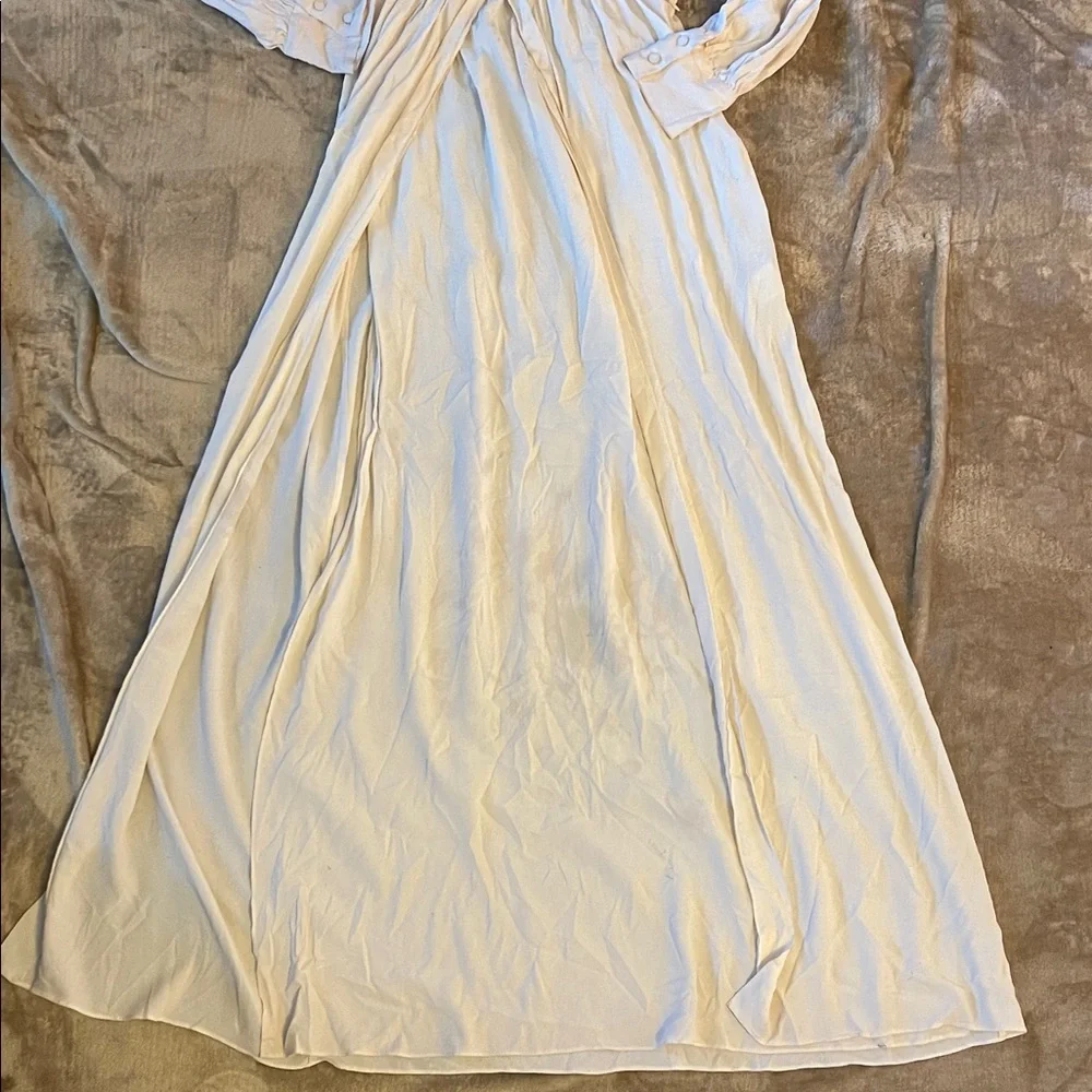 Zara Ivory Long Sleeve Maxi Dress - Picture 5 of 6